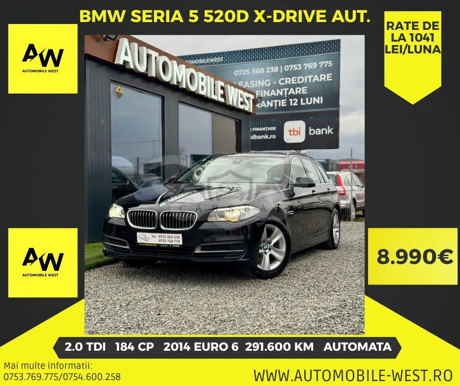 BMW 5 Series F10/F11/F07 [2010 - 2017] 520d xDrive Touring Aut. Luxury Line 2014
